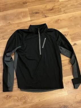 Eastern Mountain Sports Black and Gray Performance Quarter-Zip Pullover